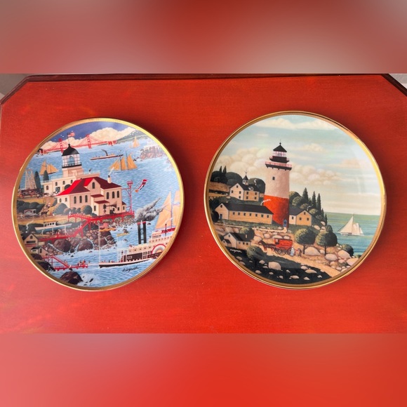 Vintage Lighthouse plates, charles wysocki, and scott wooster - Picture 3 of 8